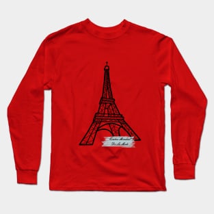 Eiffel Tower Art Paris France City Landmark Long Sleeve T-Shirt